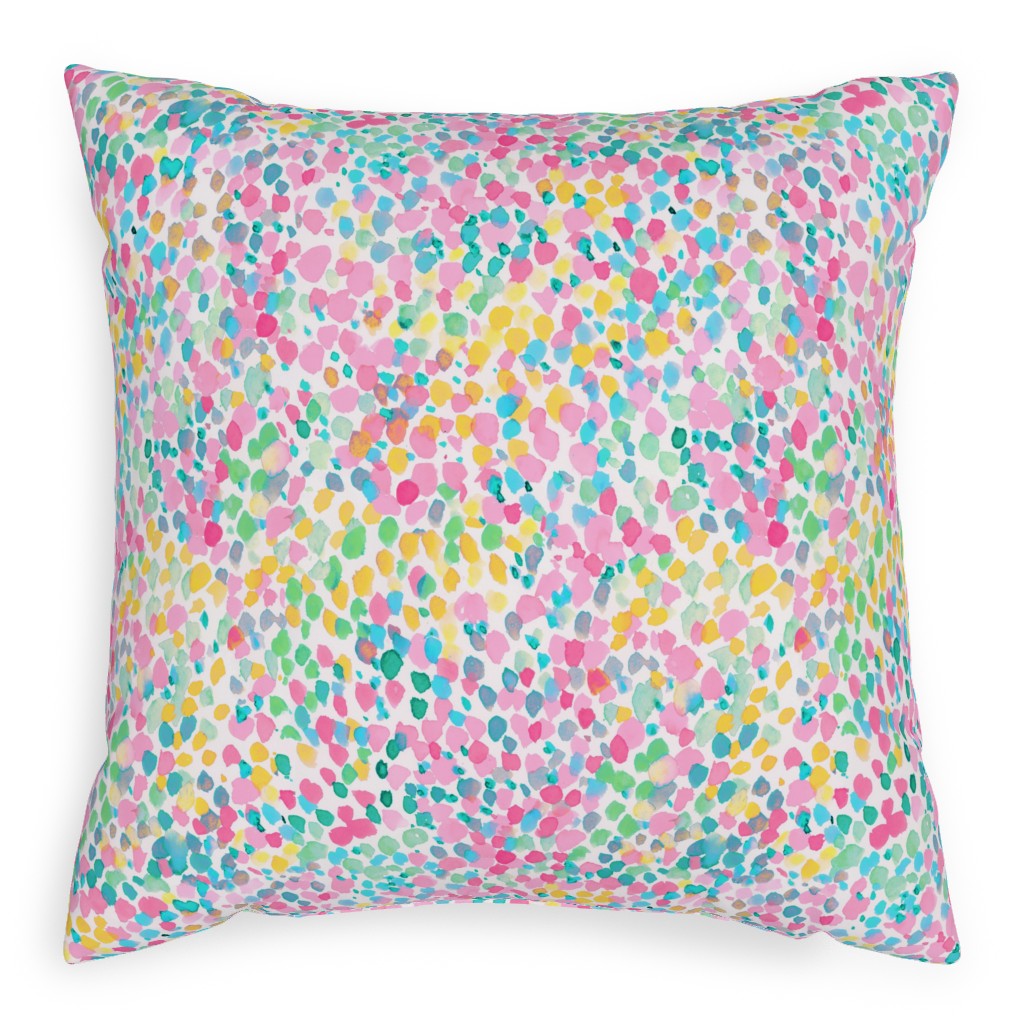 Lighthearted Summer Pillow, Woven, White, 20x20, Double Sided, Multicolor