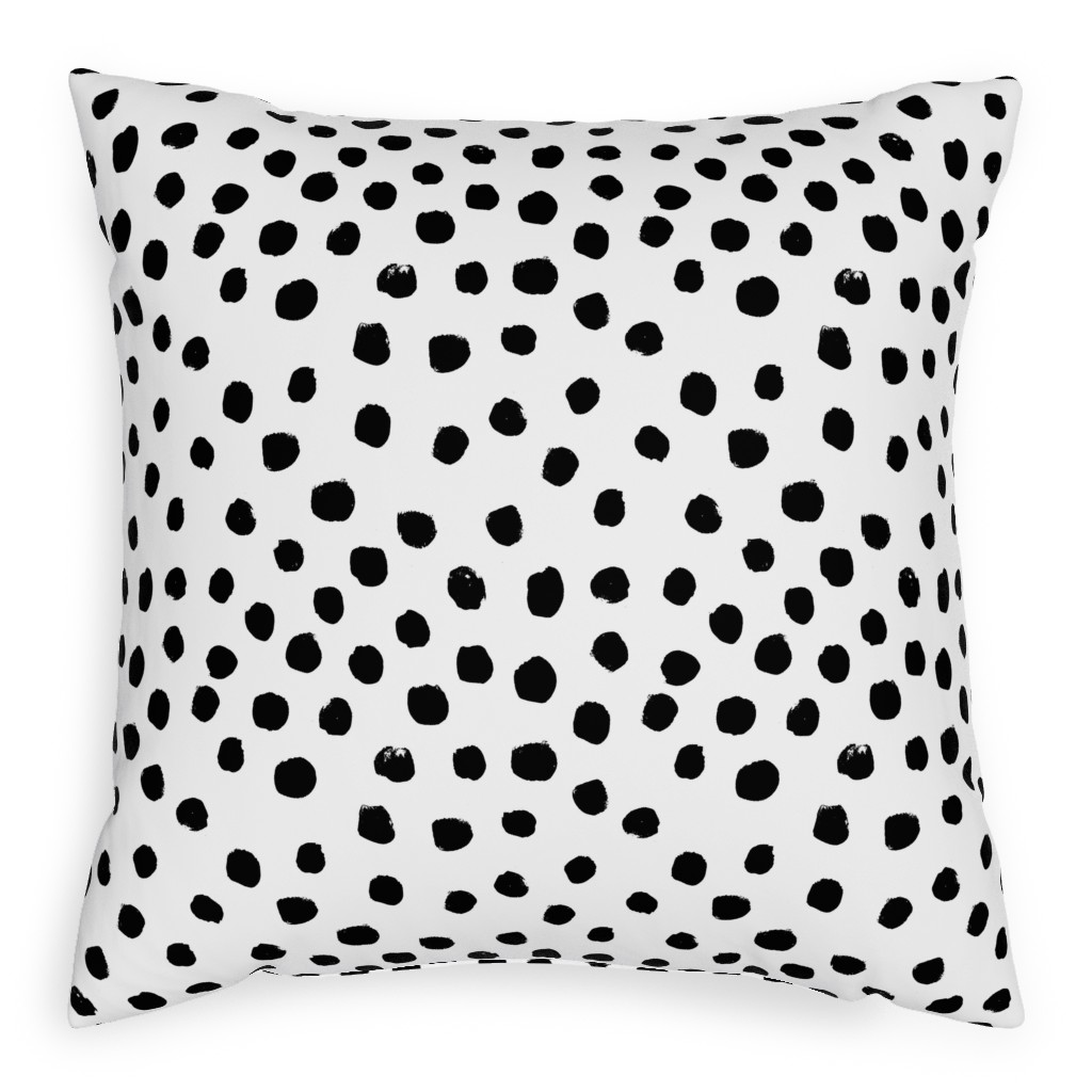 Soft Painted Dots Pillow, Woven, White, 20x20, Double Sided, White
