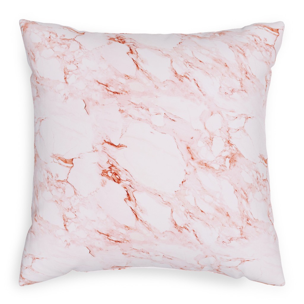 Marble - Blush Pillow, Woven, White, 20x20, Double Sided, Pink, Bright Pink