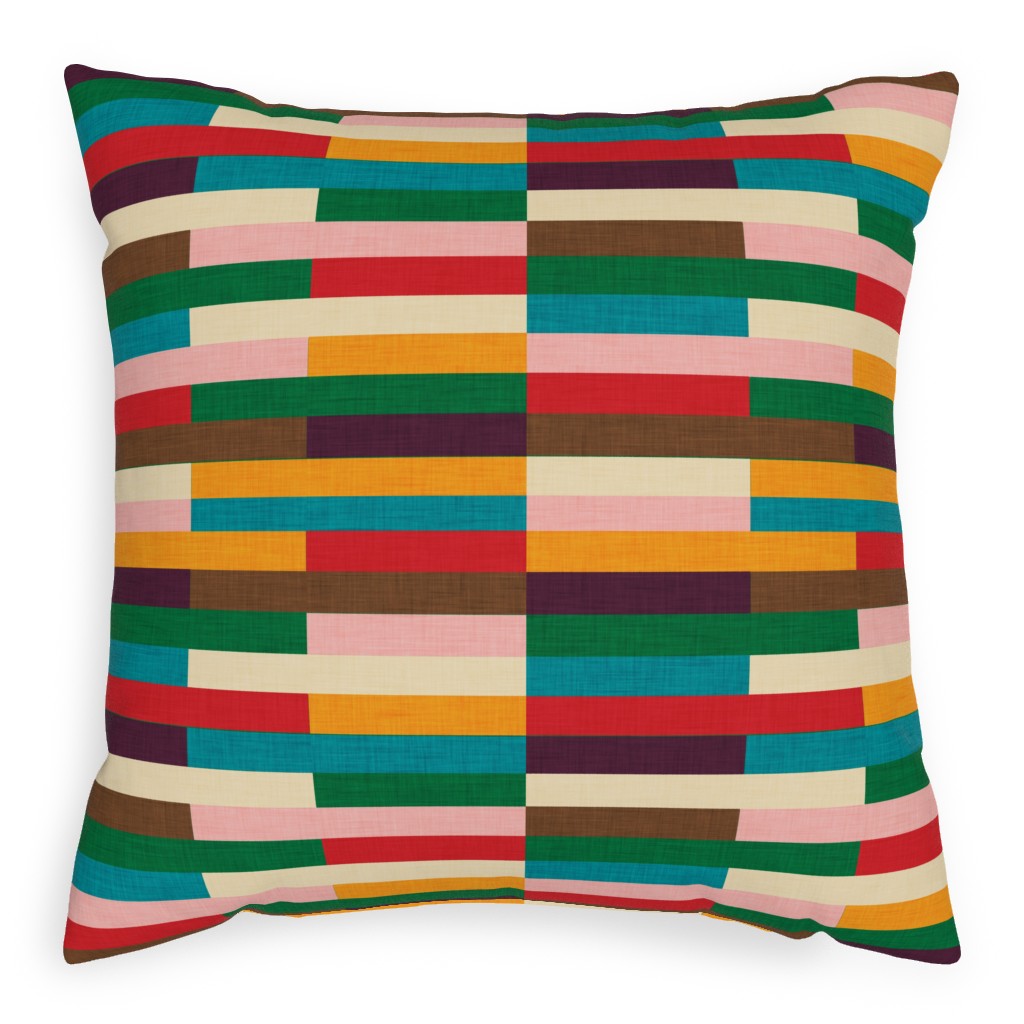 Kilim - Stripe - Multi Pillow, Woven, White, 20x20, Double Sided, Multicolor