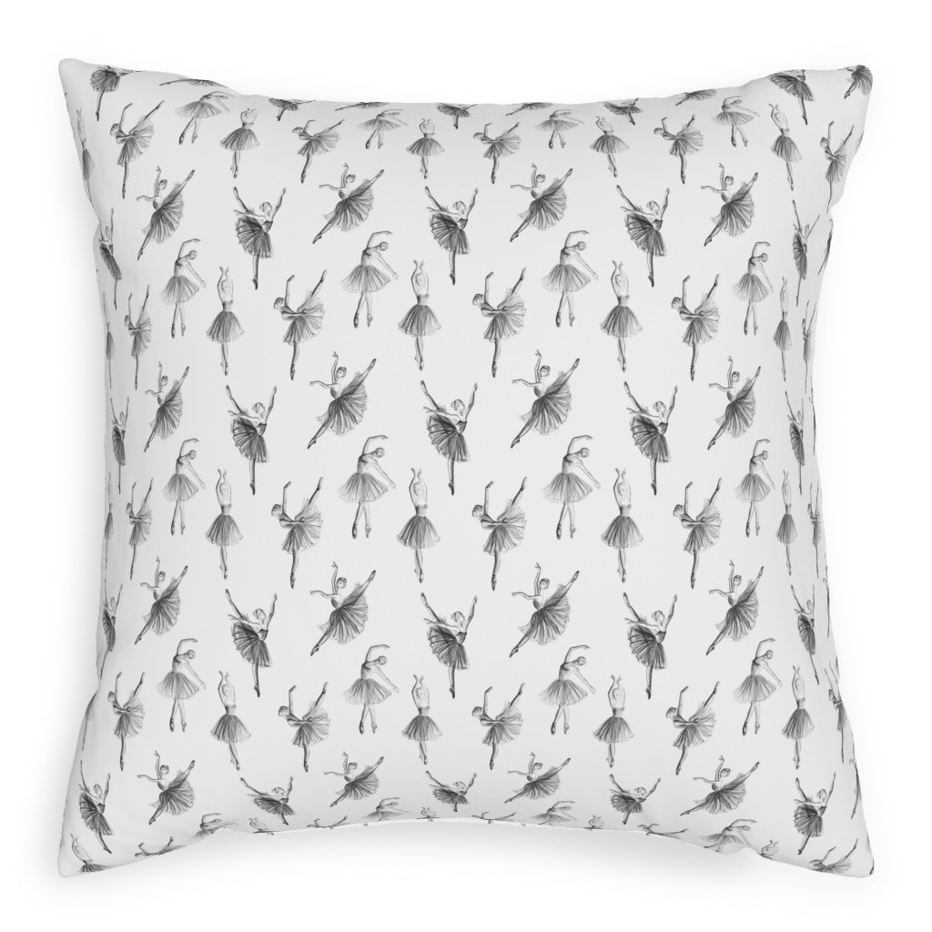 Ballerinas Pillow, Woven, White, 20x20, Double Sided, White, White