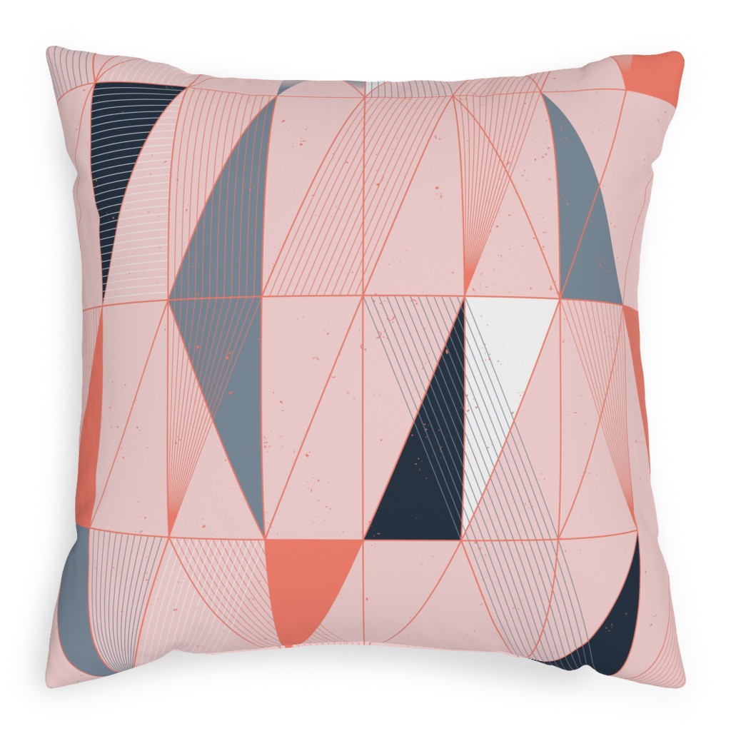 Mod Deco Miami Sunset - Multi Pillow, Woven, White, 20x20, Double Sided, Pink, Bright Pink