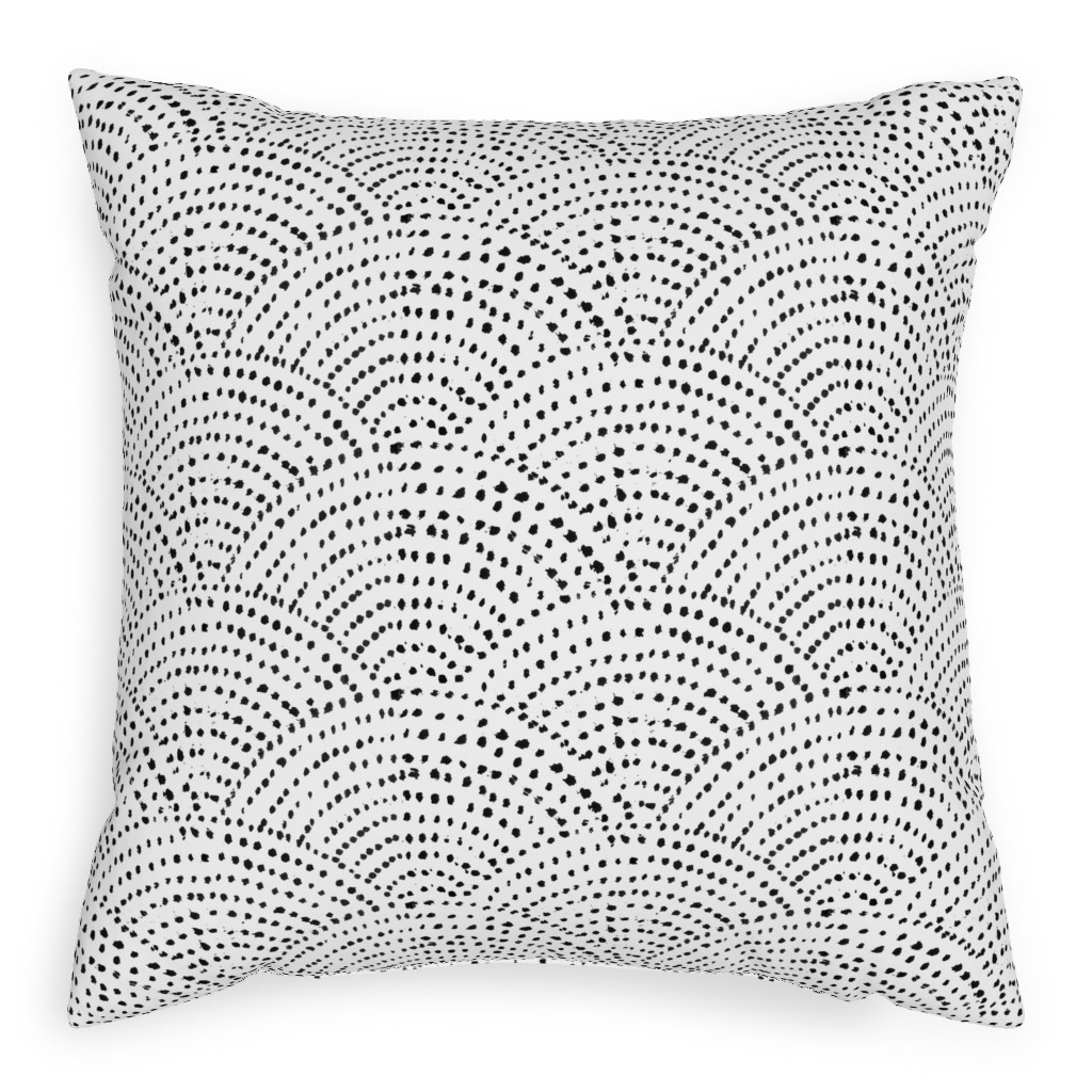 Ink Dot Scales Pillow, Woven, White, 20x20, Double Sided, White