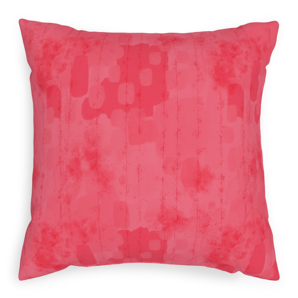 Watermelon Grunge - Pink Pillow, Woven, White, 20x20, Double Sided, Pink, Bright Pink