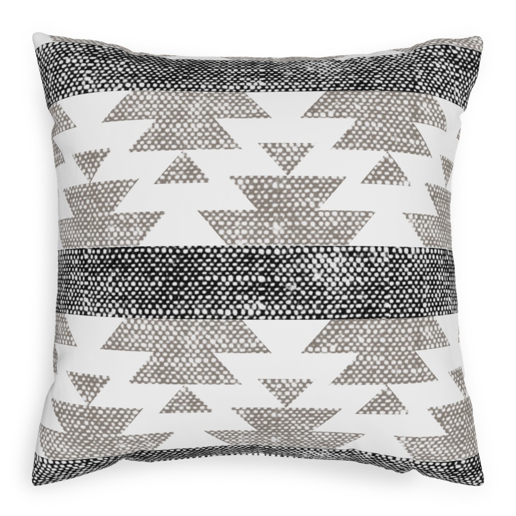Aztec Woven - Neutral Pillow, Woven, White, 20x20, Double Sided, Gray