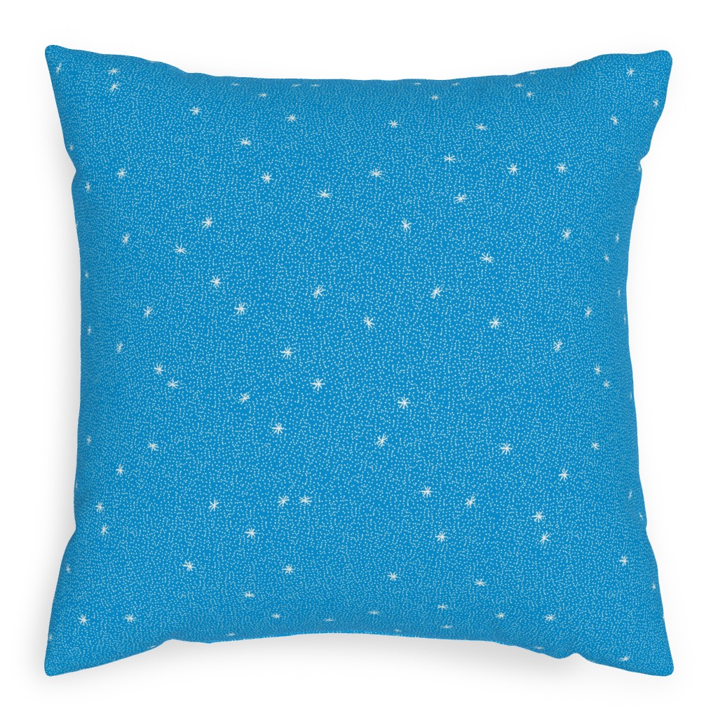 Holiday Hygge Snowflakes Pillow, Woven, White, 20x20, Double Sided, Blue