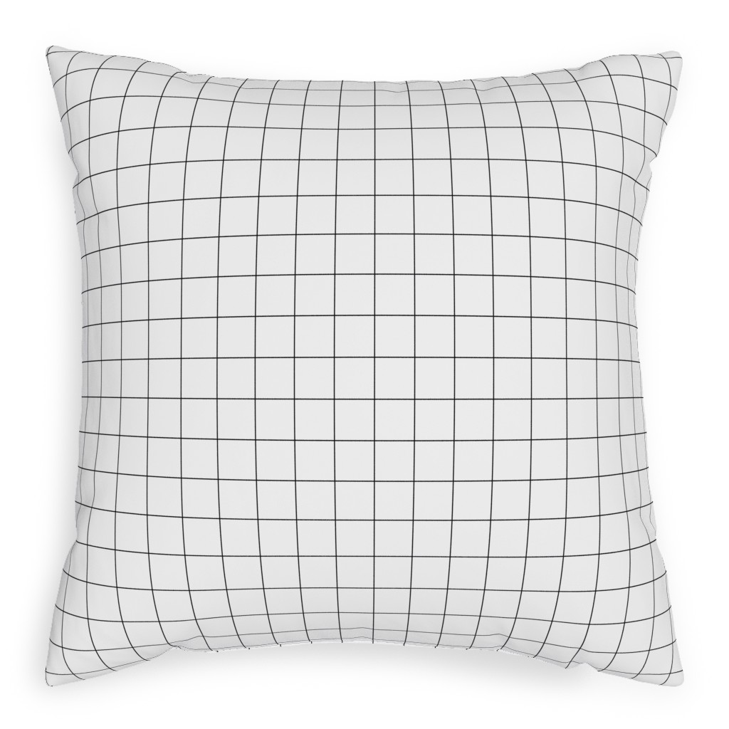 Black & White Grid Pillow, Woven, White, 20x20, Double Sided, White