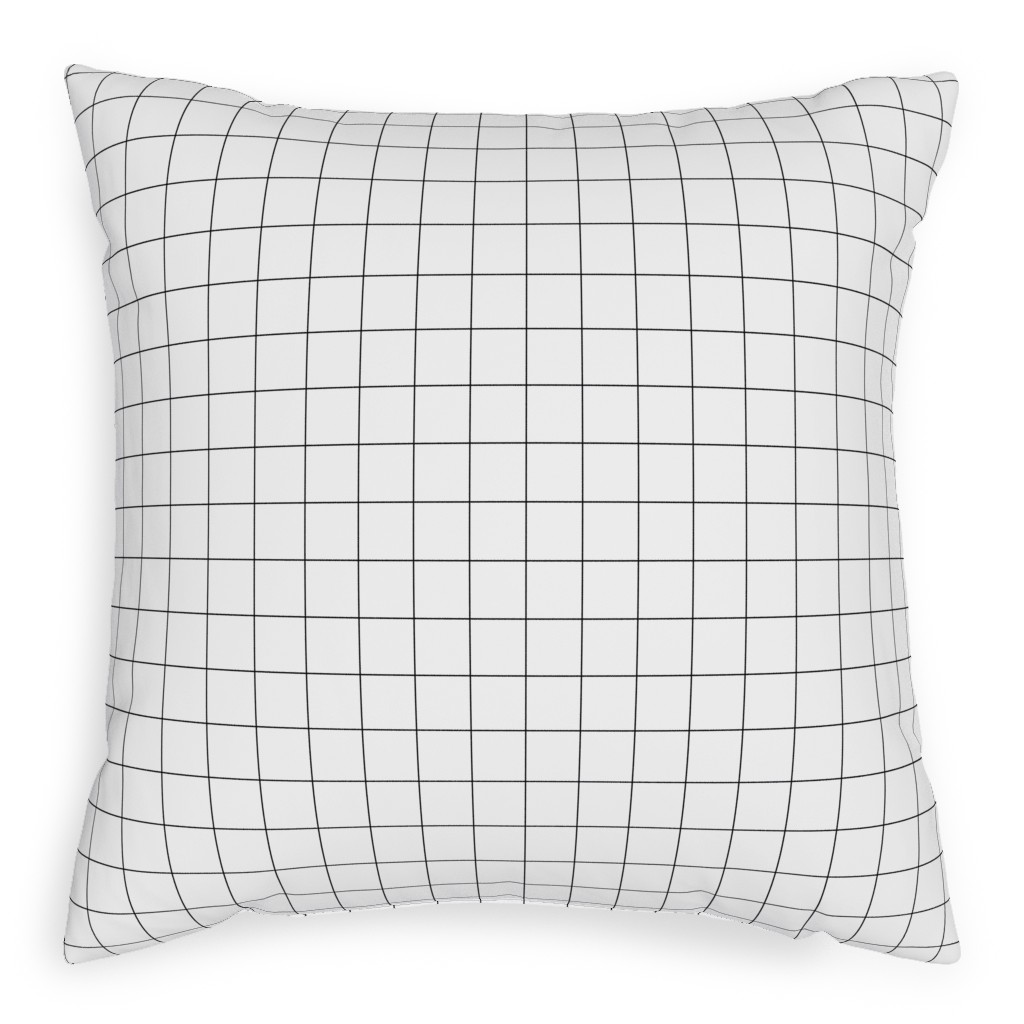 Black & White Grid Pillow, Woven, White, 20x20, Double Sided, White, White