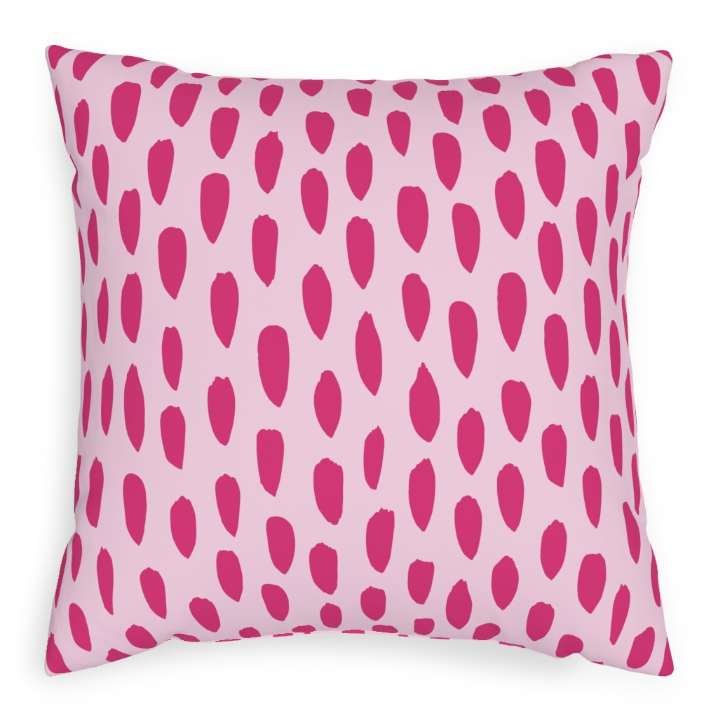 Brushstrokes - Fuchsia and Light Pink Pillow, Woven, White, 20x20, Double Sided, Pink