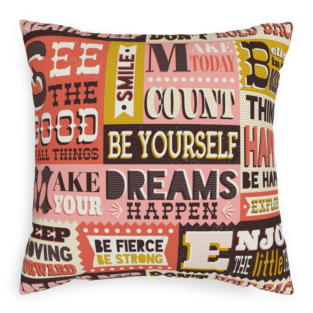 You Inspire Me - Multi Pillow, Woven, White, 20x20, Double Sided, Multicolor