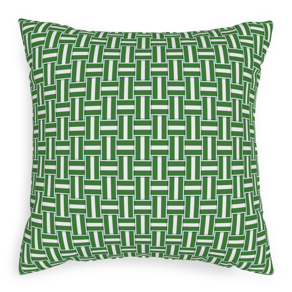 Chaise Lounge - Green Pillow, Woven, White, 20x20, Double Sided, Green, Classic Green