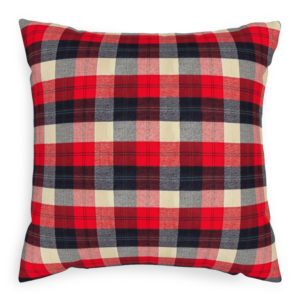 Lumberjack Flannel Buffalo Plaid - Red Pillow, Woven, White, 20x20, Double Sided, Red