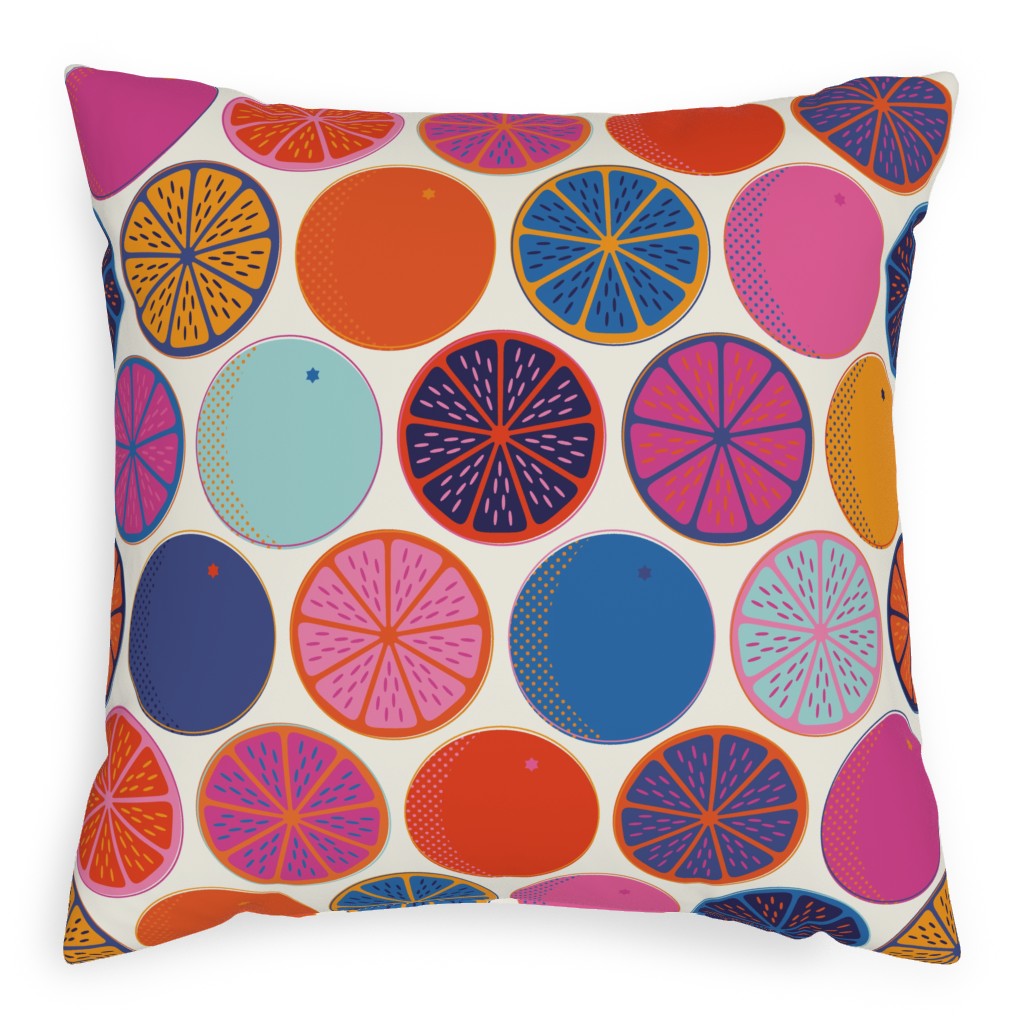 Orange Pop Pillow, Woven, White, 20x20, Double Sided, Multicolor