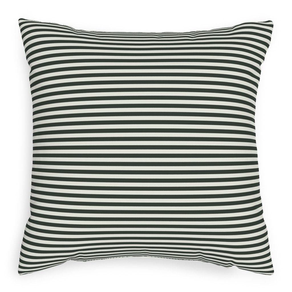 Stripe - Black and Cream Pillow, Woven, White, 20x20, Double Sided, Black
