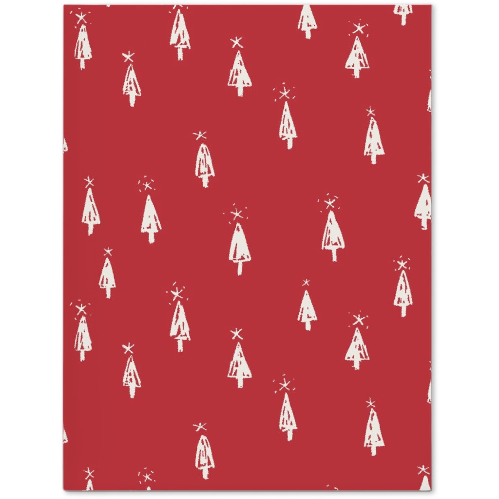 Christmas Trees on Pine Needle Journal, Red, Firecracker