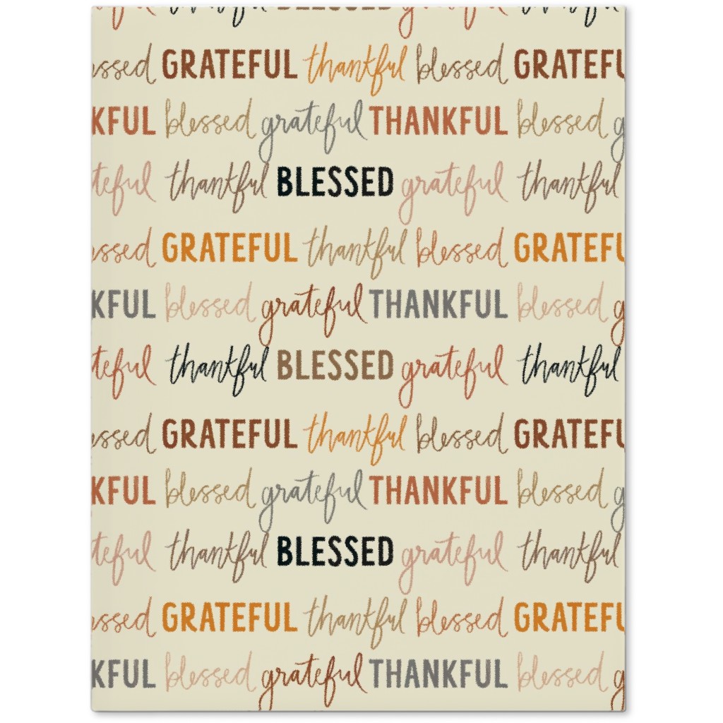 Grateful Thankful Blessed - Terracotta Journal, Beige