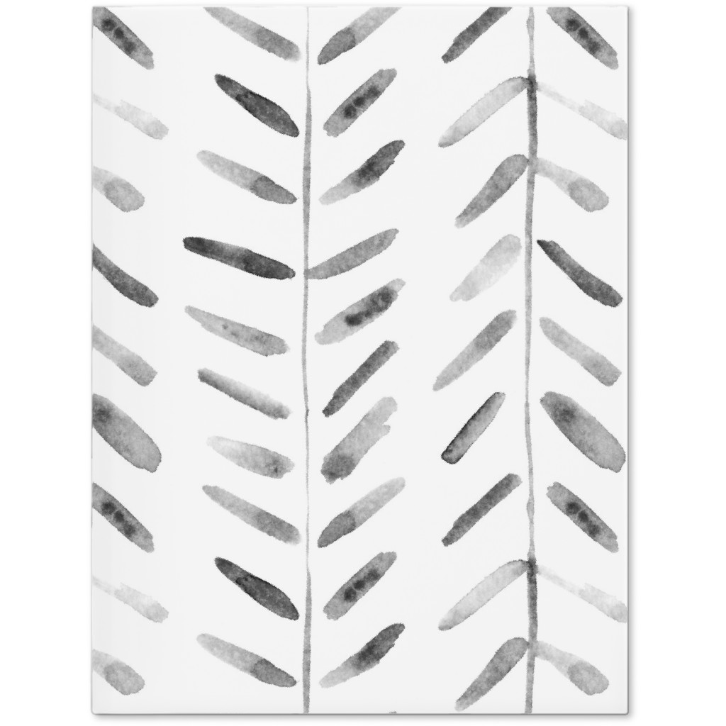 Noir Watercolor Abstract Geometrical Pattern for Modern Home Decor Bedding Nursery Painted Brush Strokes Herringbone Journal, White