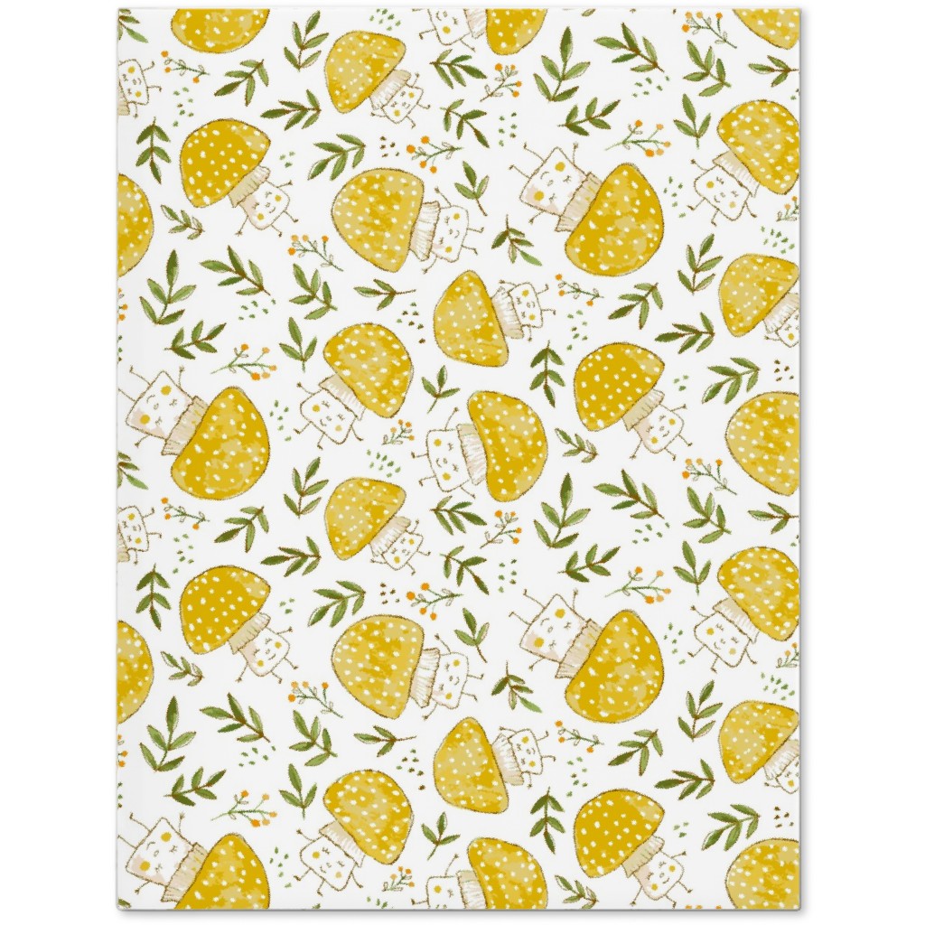 the Happiest Little Mushrooms - Yellow Journal, Yellow, Classic Yellow