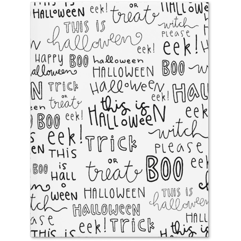 Halloween Words - White Journal, White