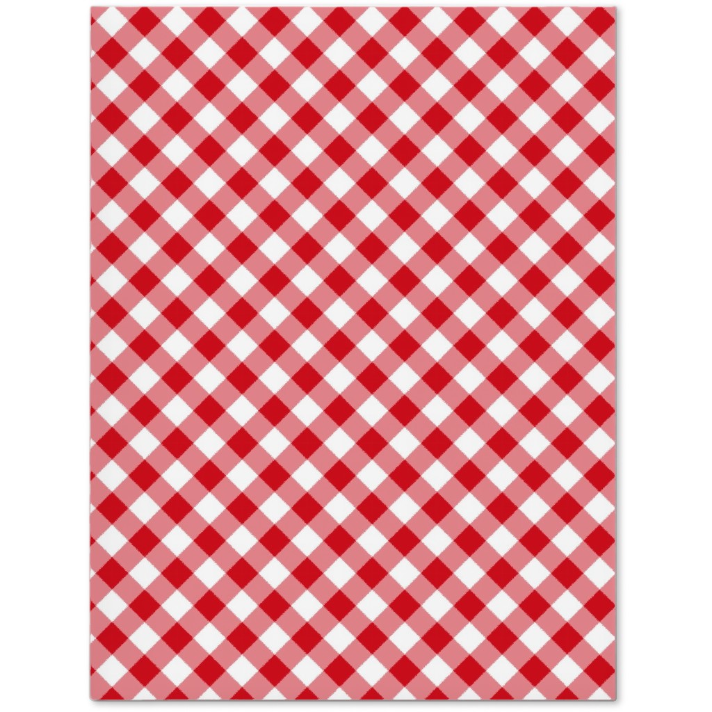 Diagonal Gingham - Red and White Journal, Red