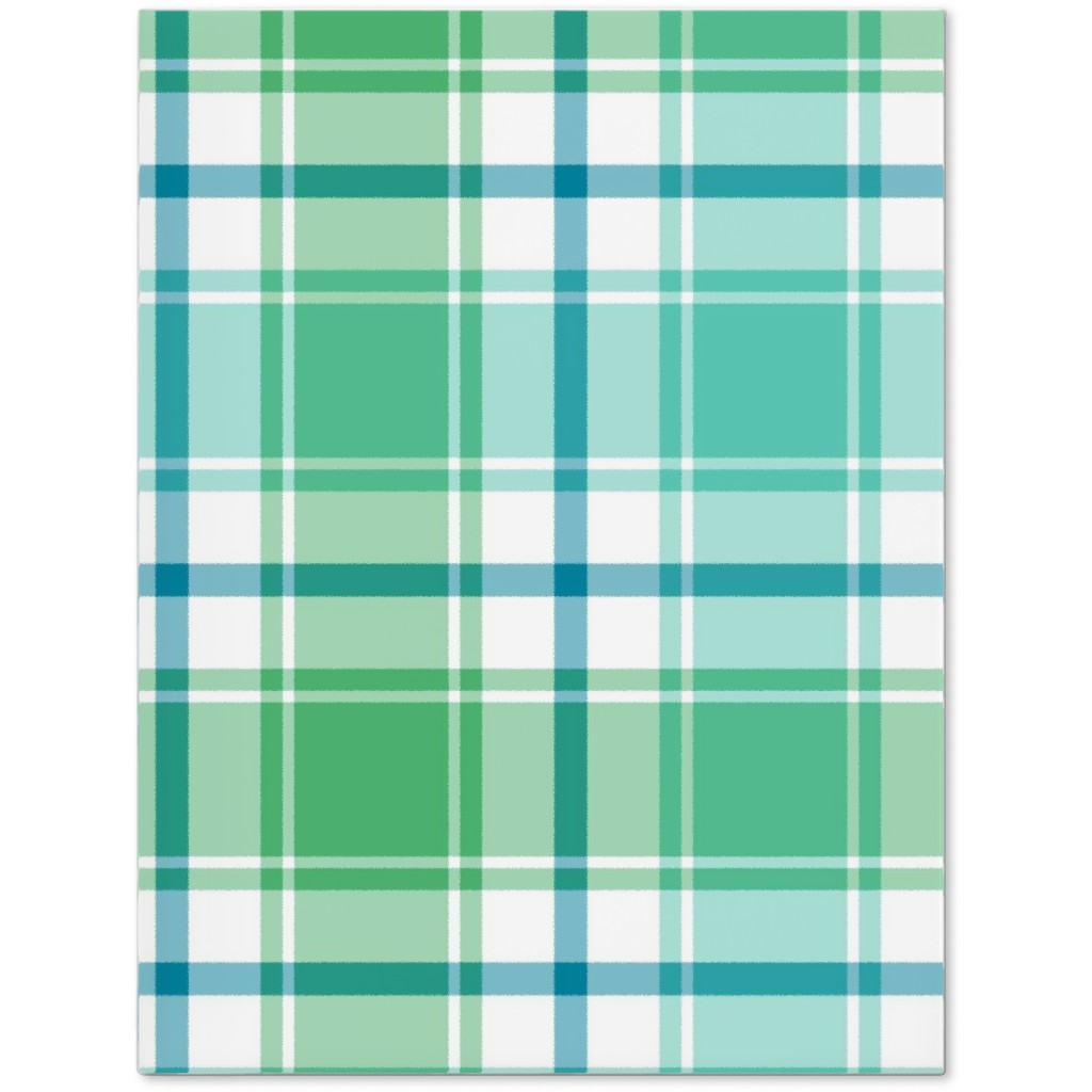 Blue, Green, Turquoise, and White Plaid Journal, Green