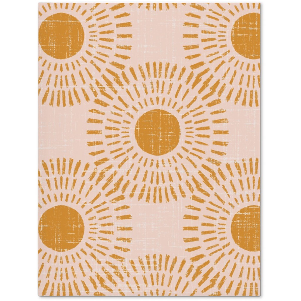 Sunburst - Pale Pink and Burnt Orange Journal, Pink