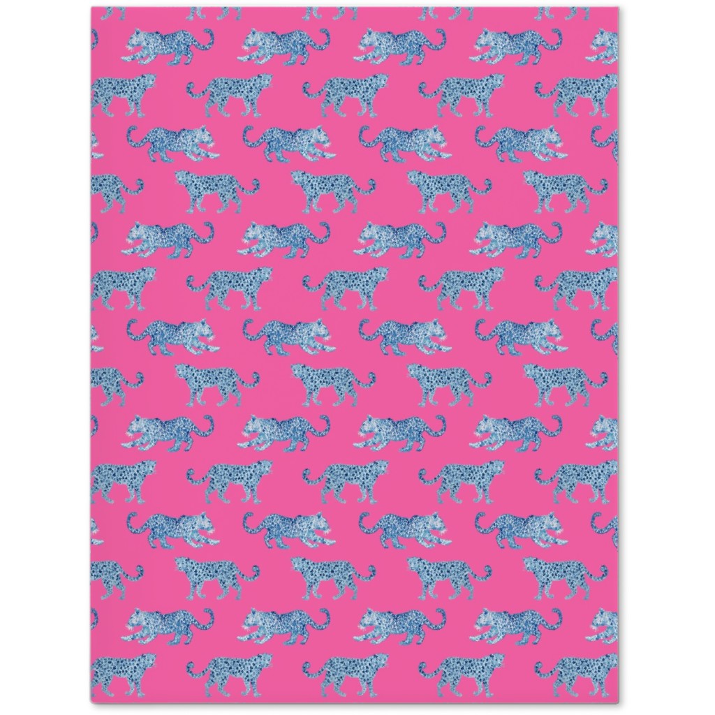 Tiny Leopard Parade - Blue on Hot Pink Journal, Pink