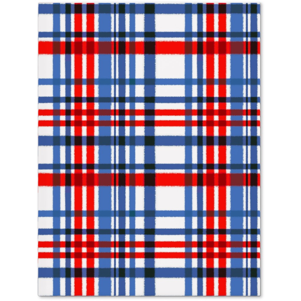 Intricate Plaid Journal, Blue, Red