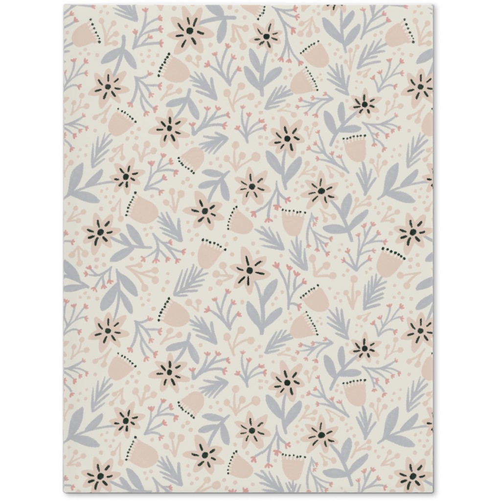Vintage Flowers - Pastel Pink Journal, Beige, Pearl