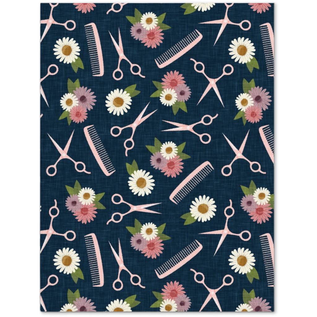 Floral Shears and Combs - Pink & Blue Journal, Pink