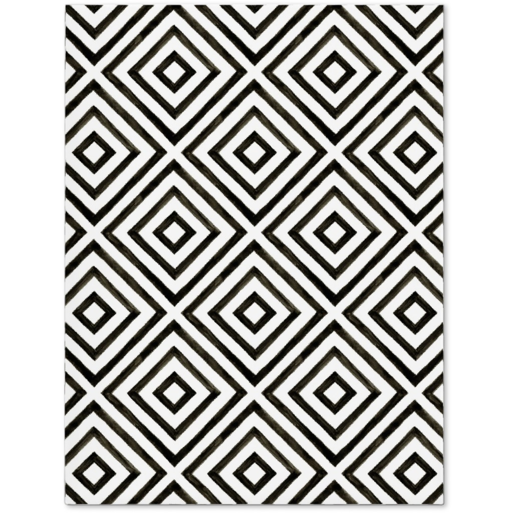 Diamond Pattern - Black and White Journal, Black