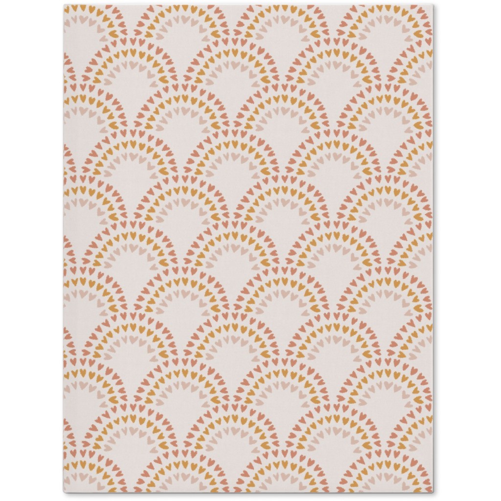 Scalloped Heart Rainbows - Mustard and Pink Journal, Pink