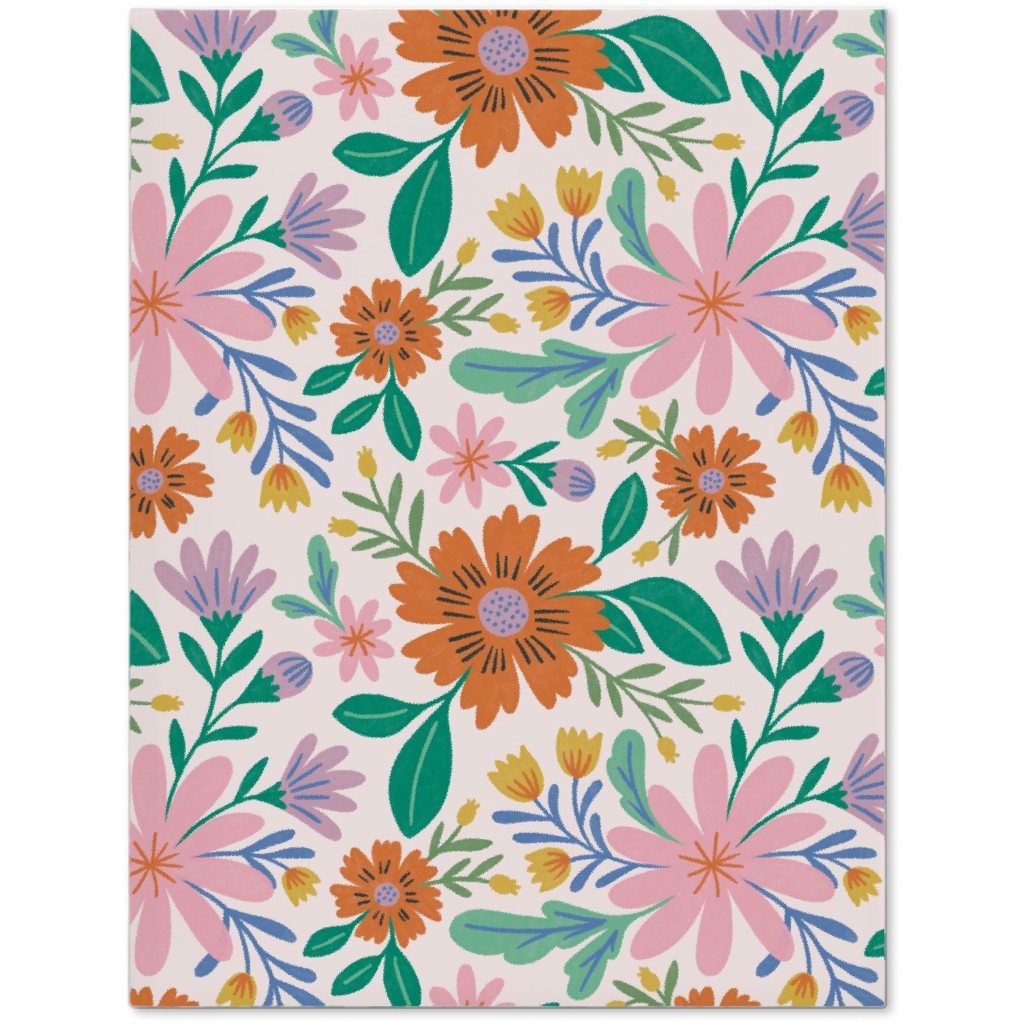 Happy Flowers - Pink Multi Journal, Pink, Bright Pink