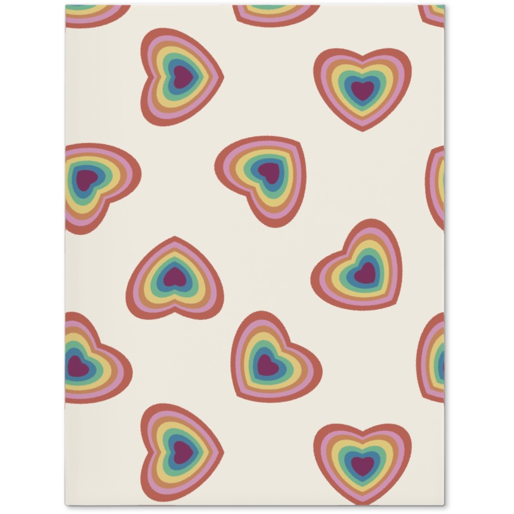 Pride Hearts - Rainbow 90s Hearts - Muted Journal, Multicolor