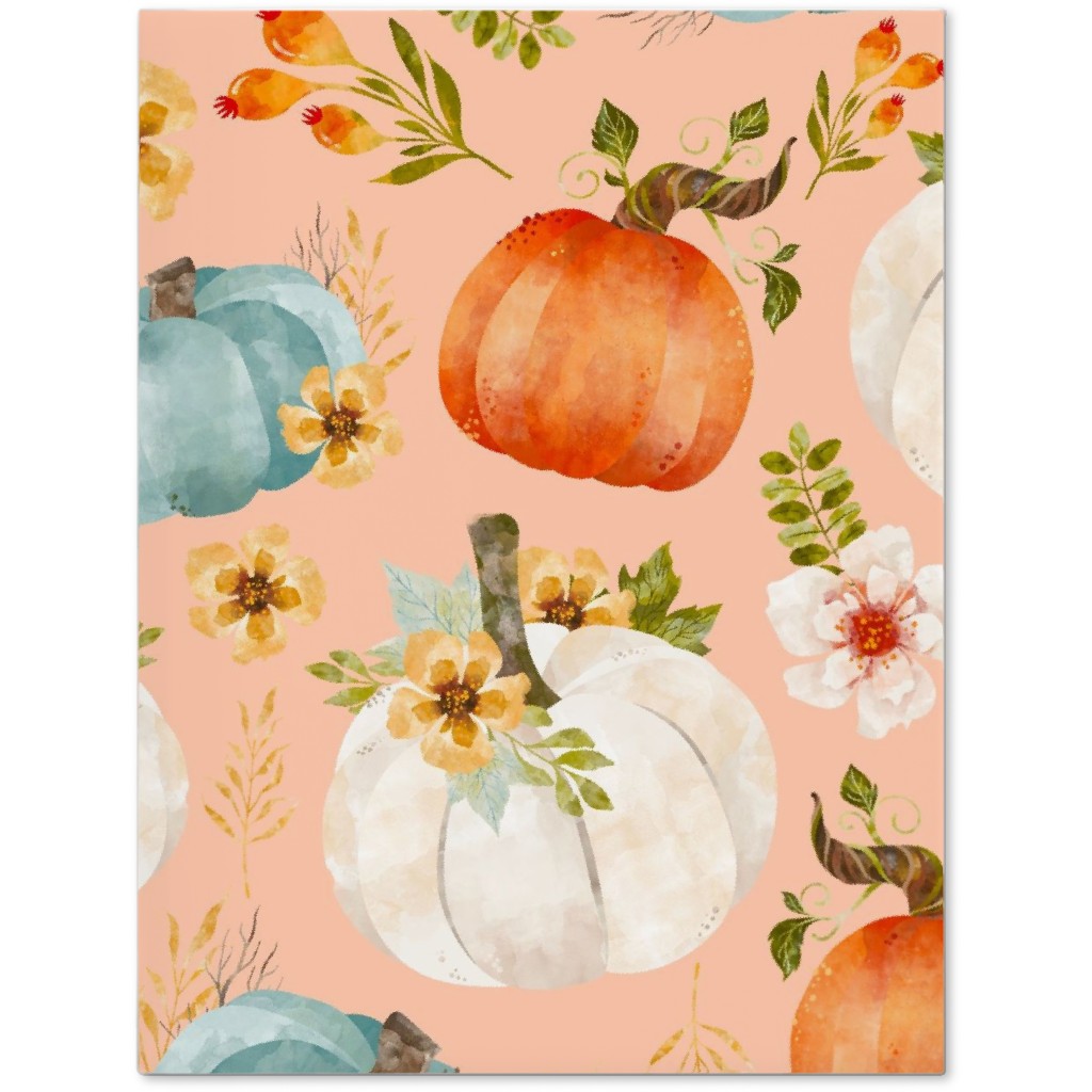 Rustic Farmhouse Pumpkins on Pale Peach Journal, Orange