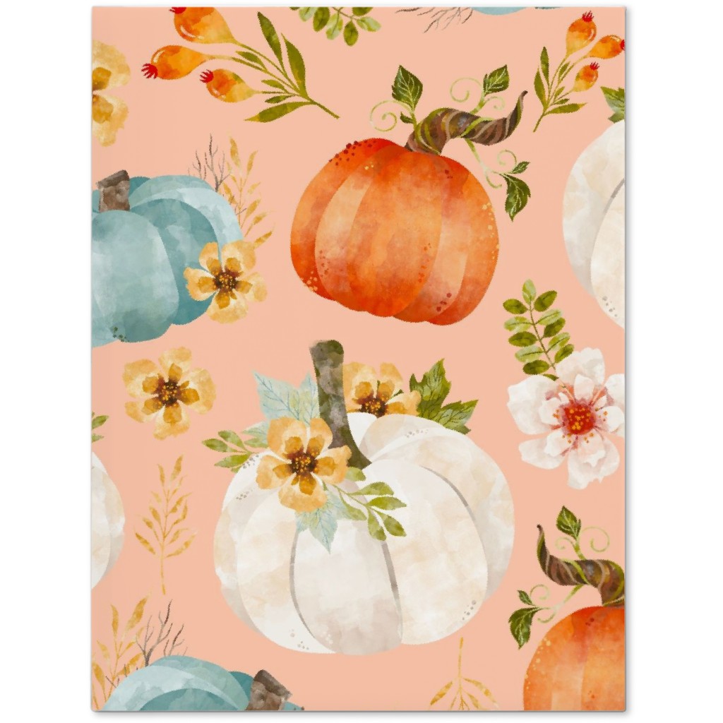 Rustic Farmhouse Pumpkins on Pale Peach Journal, Orange, Orange