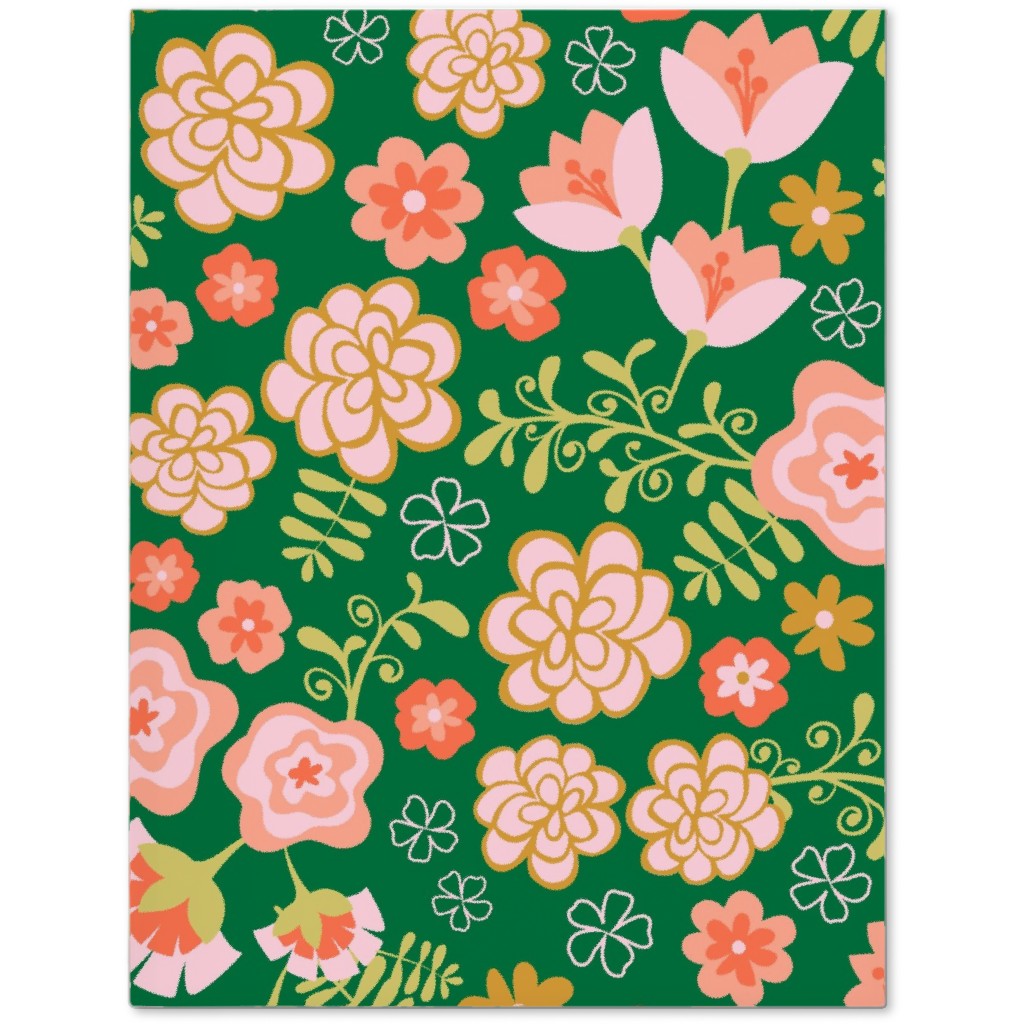 Fiesta Flowers - Green Journal, Green, Classic Green