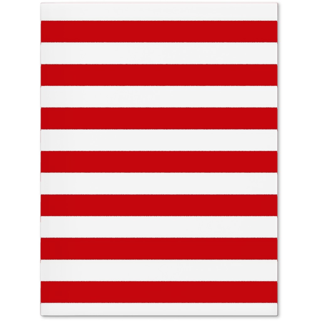 Simple Horizontal Stripe Journal, Red, Red