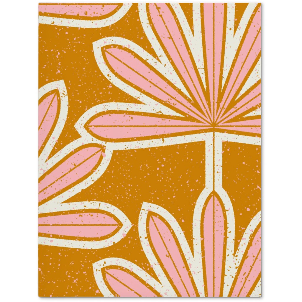 Mid Century Palm Leaf Journal, Pink, Bright Pink