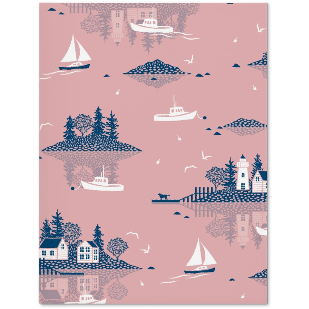 Maine Islands - Muted Pink Journal, Pink, Bright Pink