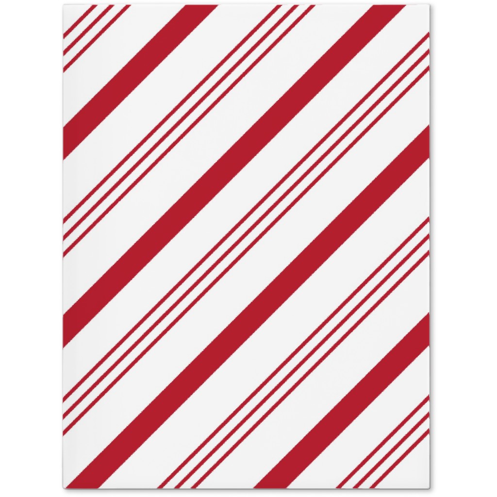 Candy Cane Stripes - Red on White Journal, Red, Red