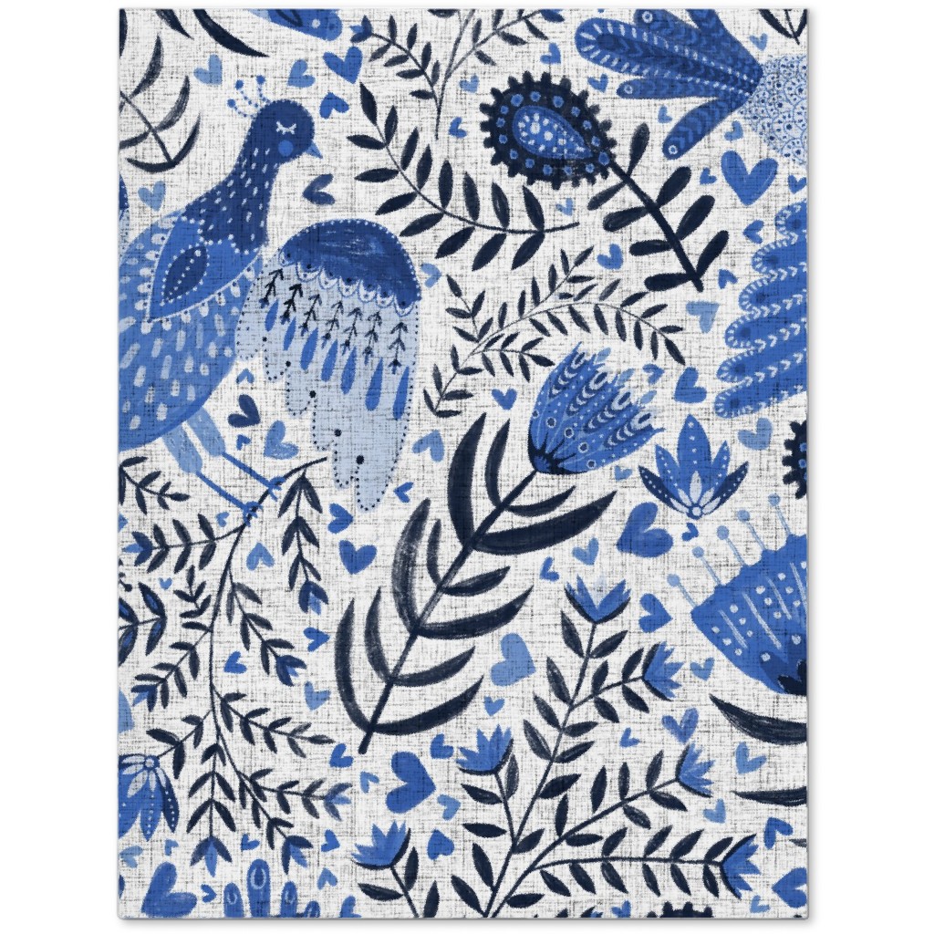Scandinavian Birds - Indigo Blue Journal, Blue, True Blue
