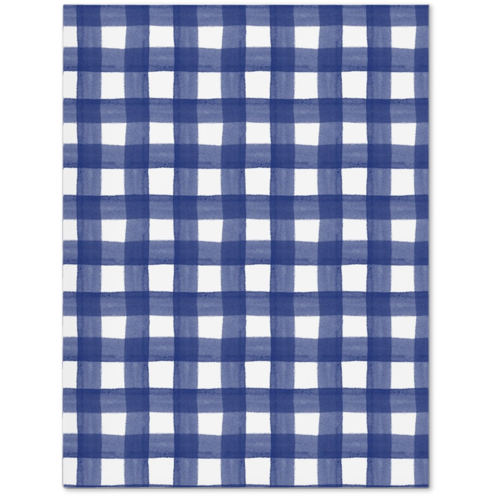 Watercolor Gingham - Navy Blue Journal, Blue