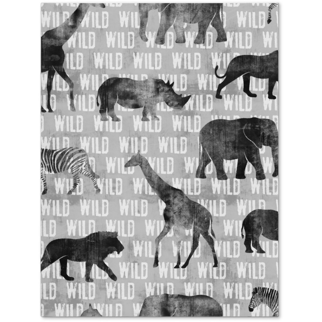 Wild Safari Animals - Grey Journal, Gray