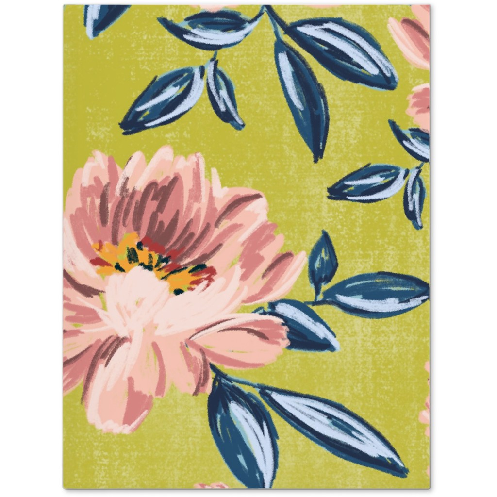 Pink Peonies Journal, Green, Classic Green