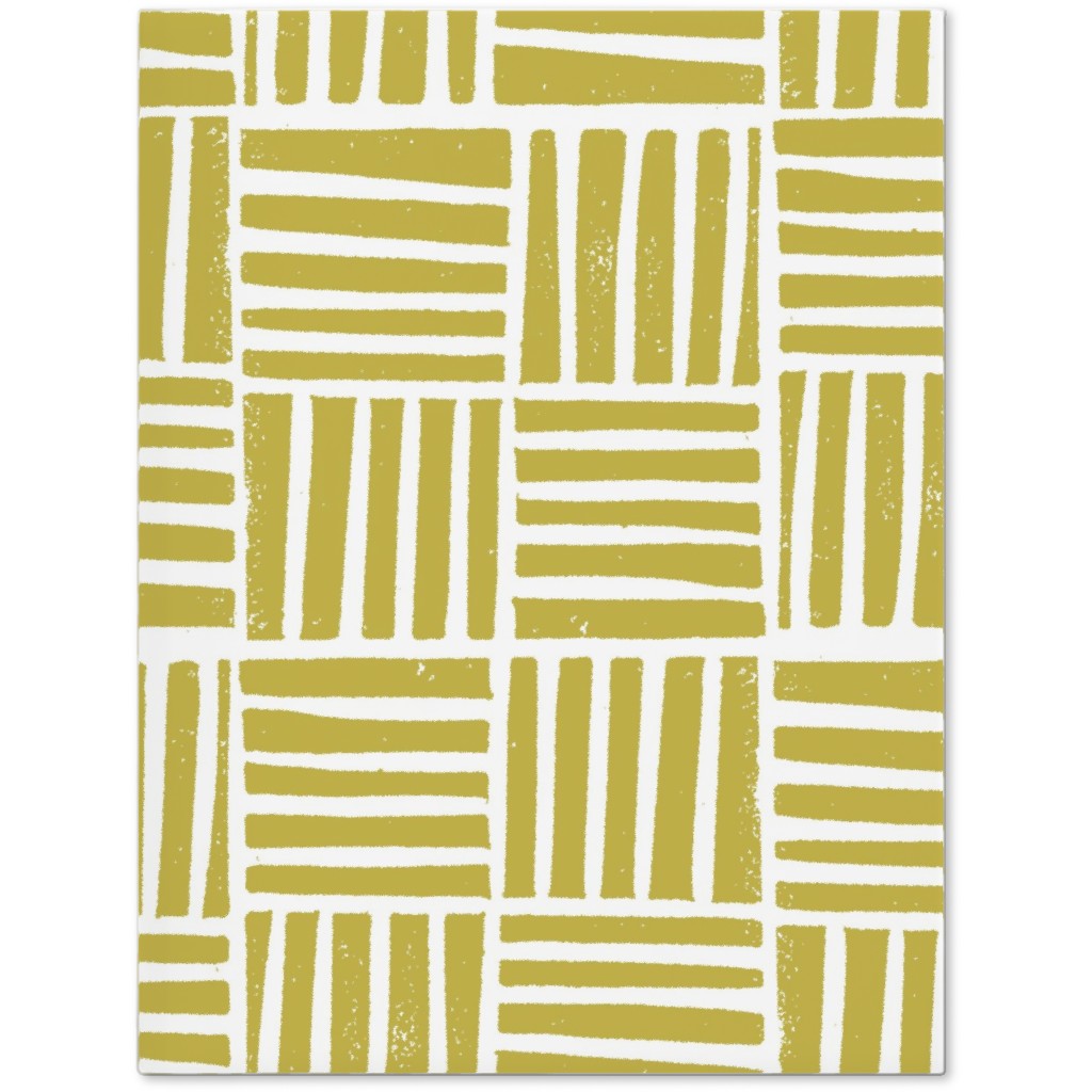 Thatch Stripe Grid - Yellow Journal, Yellow