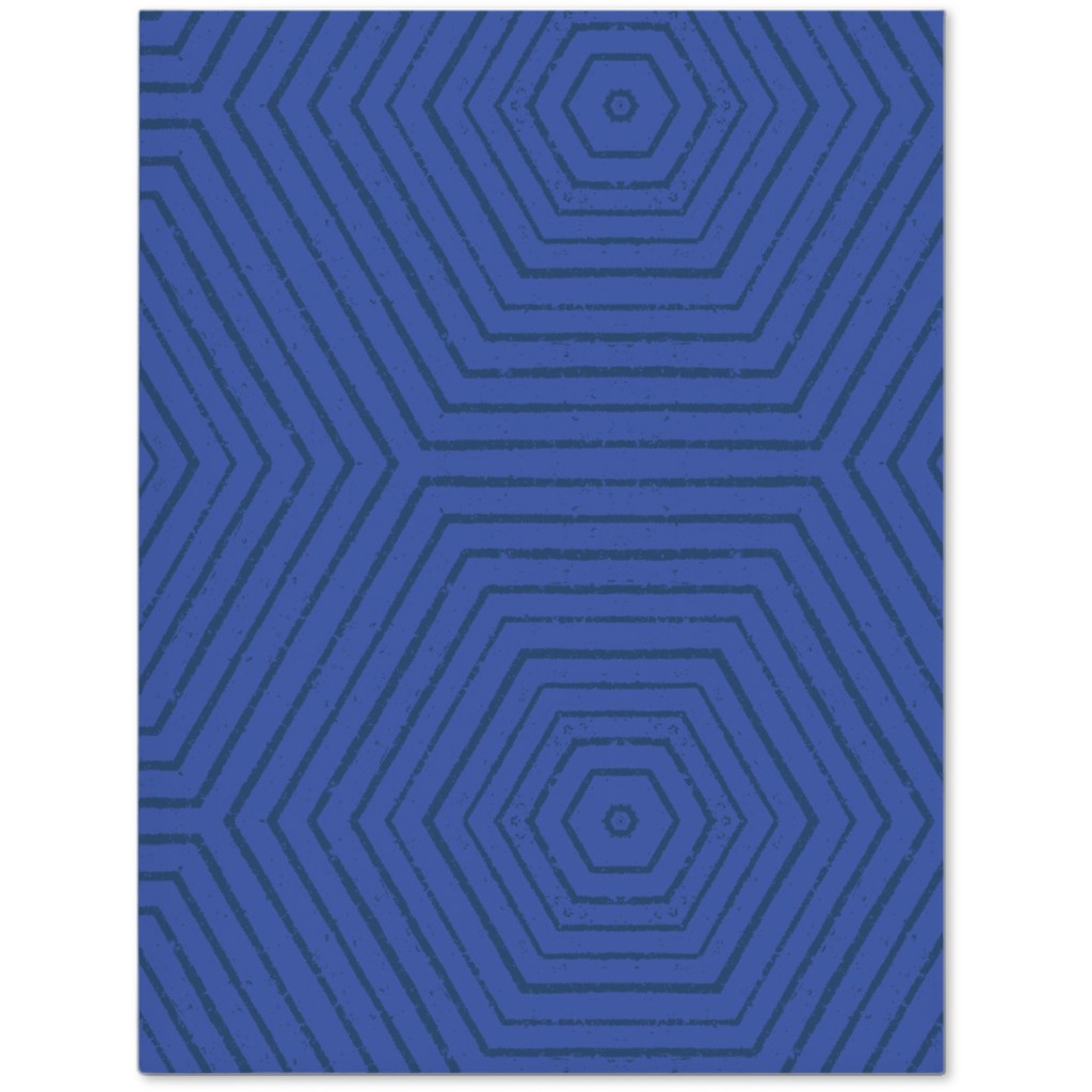 Concentric Hexagons - Cobalt Journal, Blue