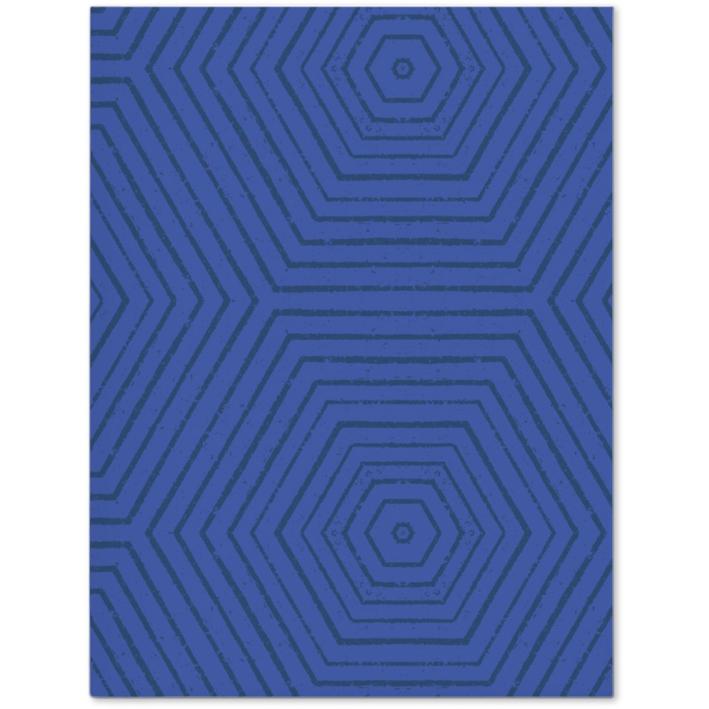 Concentric Hexagons - Cobalt Journal, Blue, True Blue