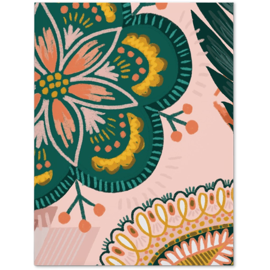 Boho Tropical - Floral - Pink Journal, Multicolor