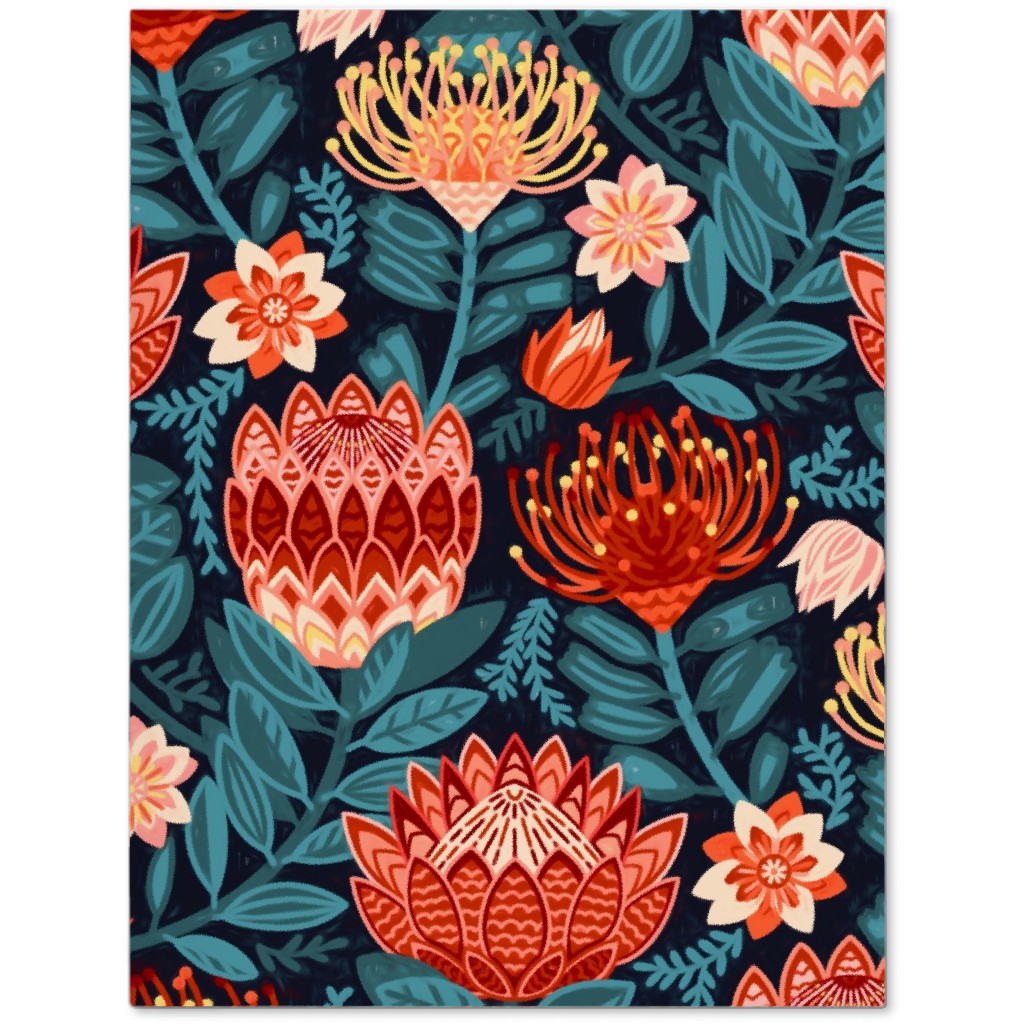 Protea Chintz - Navy Journal, Multicolor